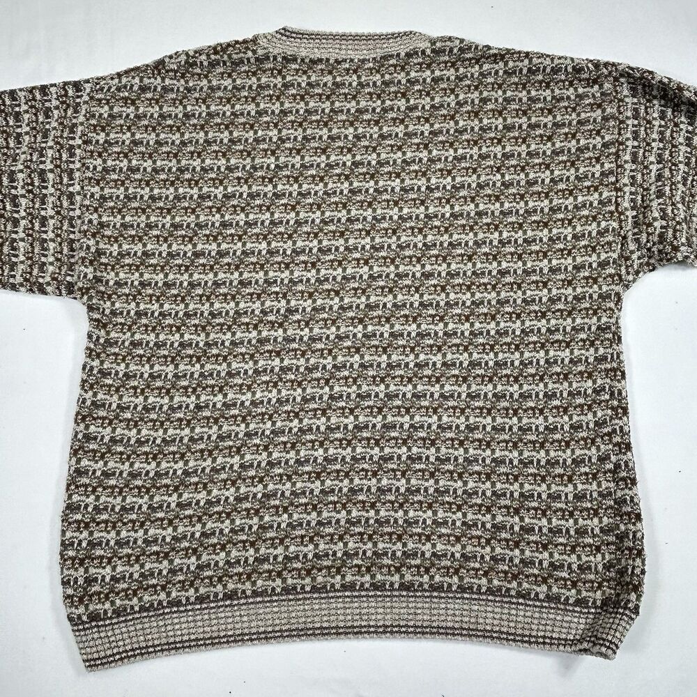 Vtg Croft & Barrow Sweater Mens Large Beige Cream Knit Pullover USA Grandpa Dad - Picture 12 of 13